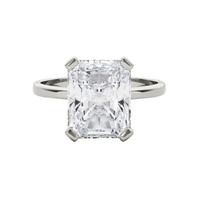 GIA 0,70 Karat Radiant Solitär Korb 4-Kreuz Diamantring 18K Weißgold