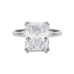 GIA 0,70 Karat Radiant Solitär Korb 4-Kreuz Diamantring 18K Weißgold