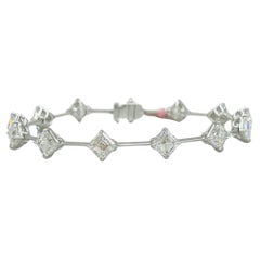 GIA 0.70 Carats Each Asscher Cut Diamond Bracelet in 18K White Gold