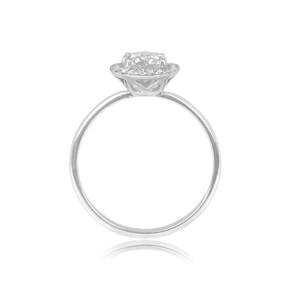 Verlobungsring, GIA 0,70 Karat runder Diamant im Brillantschliff, I Farbe, 18 Karat Weißgold (Rundschliff) im Angebot