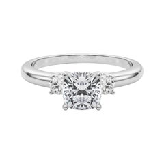 GIA 0.71ct Cushion 3-Stone Past, Present & Future  Diamond Ring