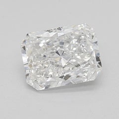 GIA 0.73 Carat Radiant Curved Bypass Pave Shank 18K White Gold Diamond Ring