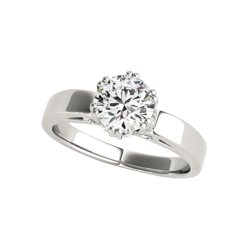 GIA 0,73 ct. tondo solitario Tulip Secret Diamond Anello con diamante in oro bianco 18 carati
