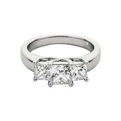 GIA 0,75 Carati Tre Pietre Condivise con Punte Principessa  Anello con diamante