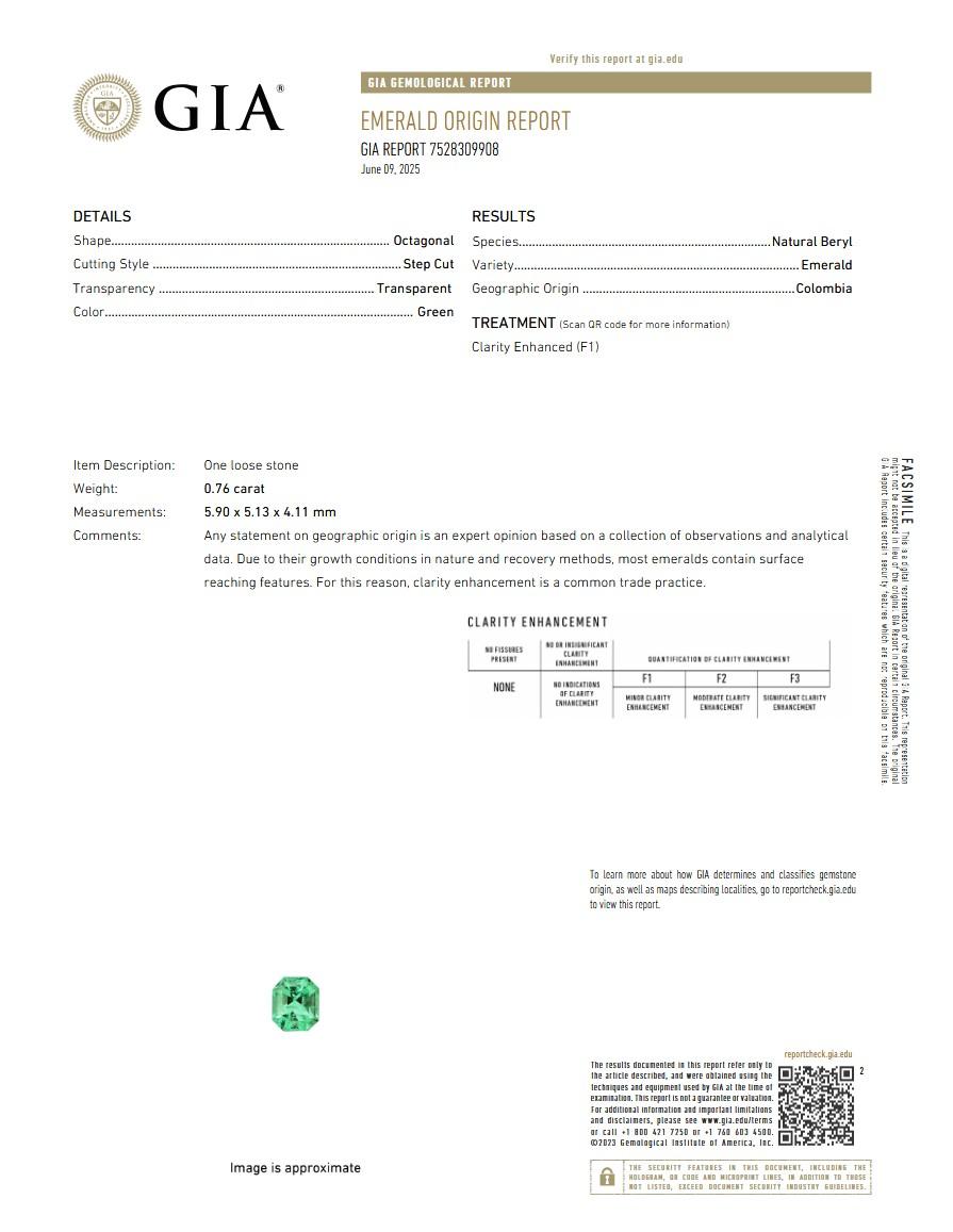 La certification GIA (rapport #7528309908) fournit une assurance absolue de l'authenticité, de l'origine et de l'absence d'huile de cette gemme. Cette certification mondialement reconnue élimine tout litige futur lors d'échanges ou
