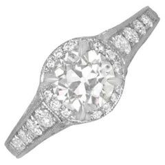 GIA 0.77ct Old European Cut Diamond Engagement Ring, Platinum