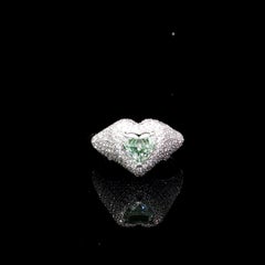 GIA 0.79 Carat Fancy Light Green (Undetermined) SI2 Clarity Diamond Ring