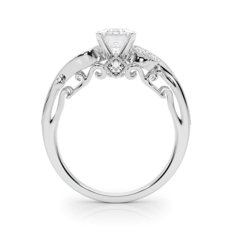 GIA 0.8 Carat Emerald Three-Stone Curved Bypass  Diamond Ring In New Condition For Sale In New York, NY