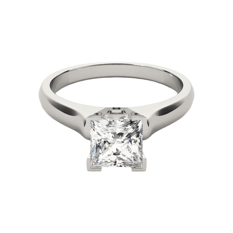 GIA 0,8 Carati Principessa Solitario Moderno a 4 Punte  Anello con diamante