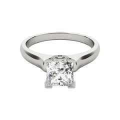 GIA 0.8 Carat Princess Solitaire Modern 4-Prong  Diamond Ring