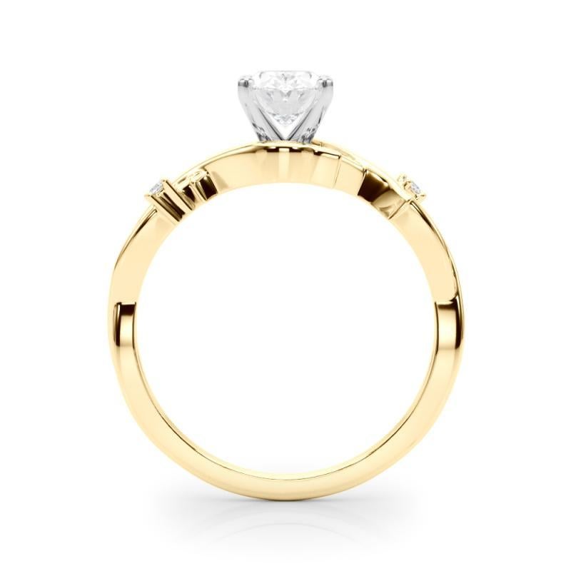 GIA 0.80 Carat Oval Vine Band Nature Inspired 18K Yellow Gold Diamond Ring In New Condition For Sale In New York, NY