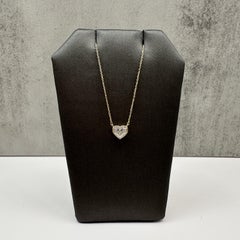 GIA 0.80ct E VS2 Heart Diamond Necklace 14K Yellow Gold