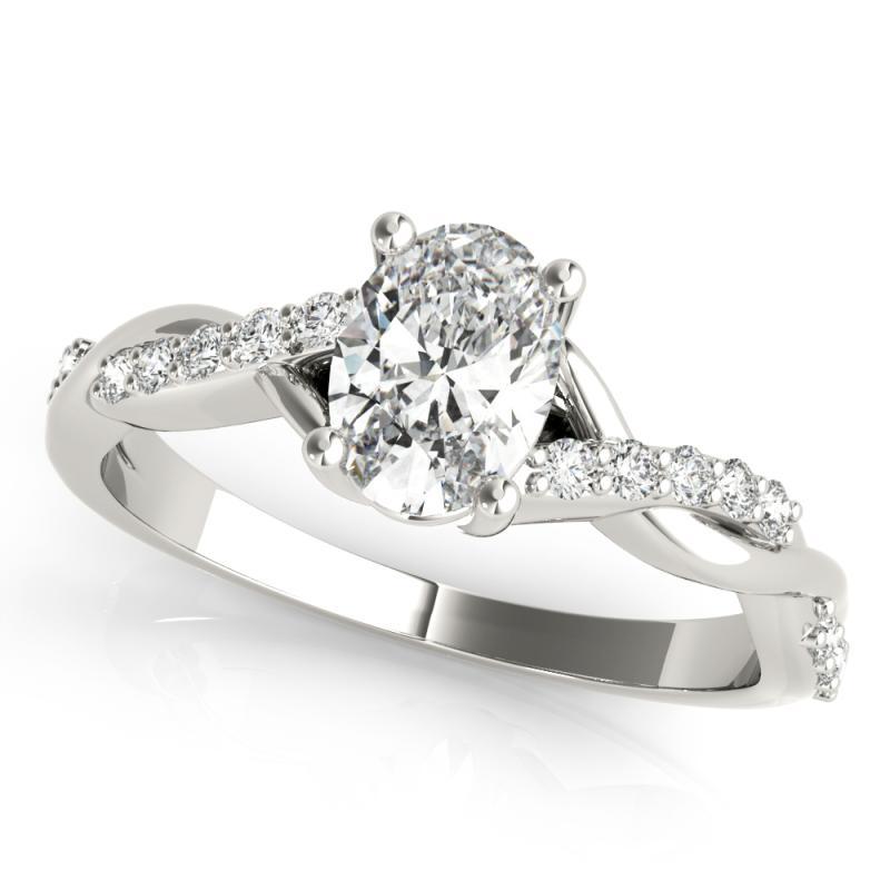 Oval Cut GIA 0.80ct Oval Solitaire Trellis Twisted Vine  Diamond Ring For Sale