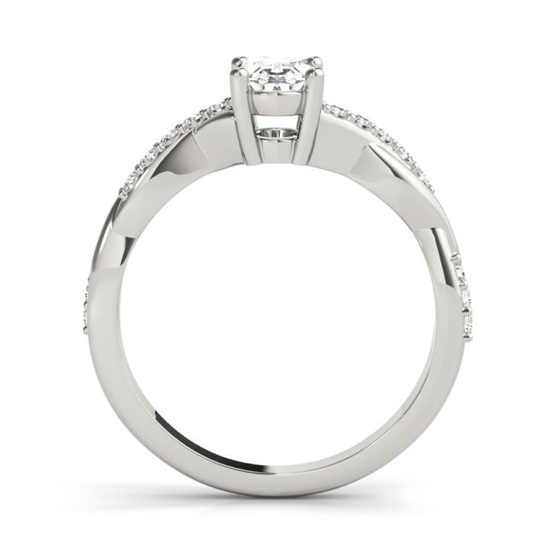 GIA 0.80ct Oval Solitaire Trellis Twisted Vine  Diamond Ring In New Condition For Sale In New York, NY