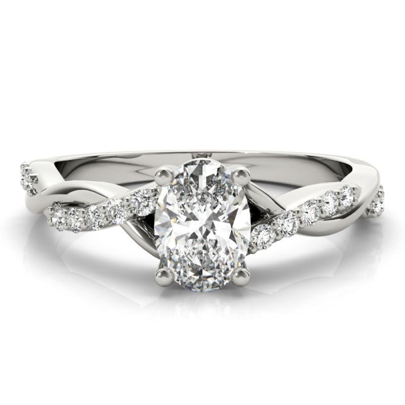 GIA 0.80ct Solitaire ovale Trellis Twisted Vine  Bague en diamant