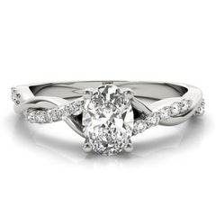 GIA 0.80ct Solitaire ovale Trellis Twisted Vine  Bague en diamant