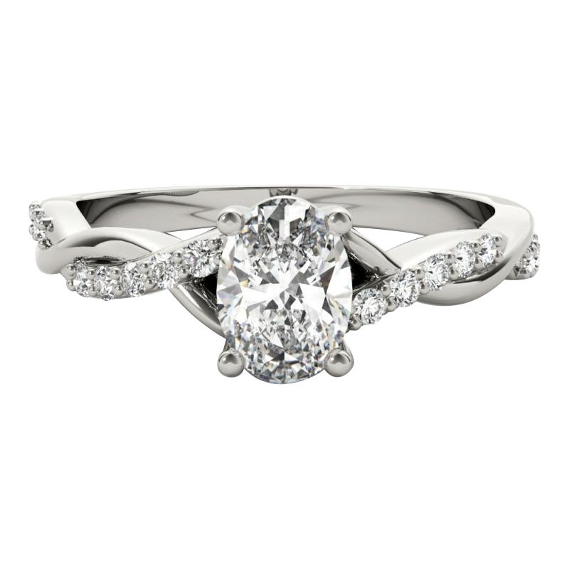 GIA 0.80ct Oval Solitaire Trellis Twisted Vine  Diamond Ring