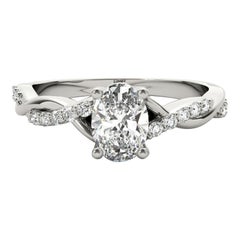 GIA 0.80ct Oval Solitaire Trellis Twisted Vine  Diamond Ring