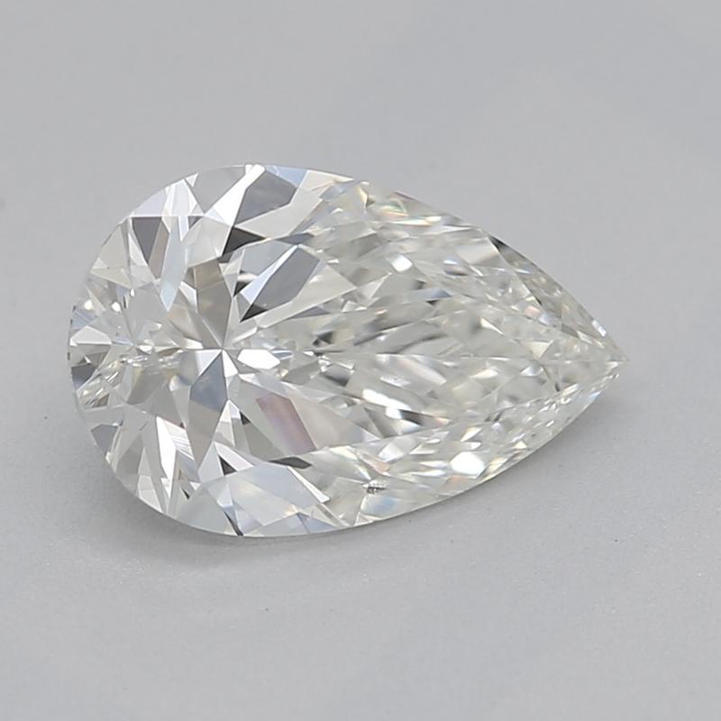 Handcrafted in New York, this exquisite diamond ring features a breathtaking pear diamond at its center, weighing 0.81 , with a striking I and SI1. The unique design harmonizes vintage flair with contemporary sophistication, showcasing intricate