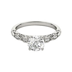 GIA 0.81ct Round Multi-Level Marquise Trellis  Diamond Ring