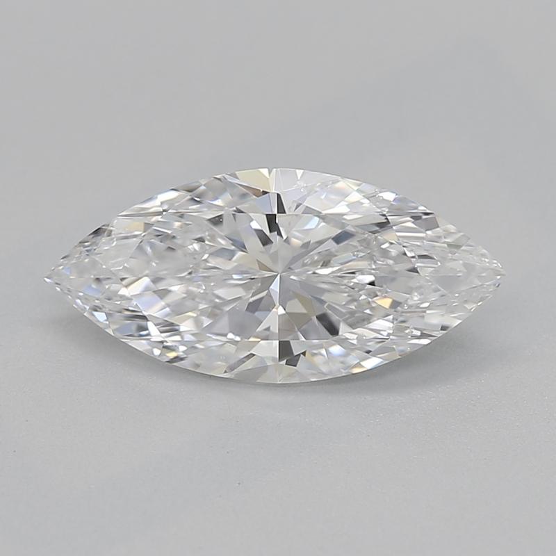 Handcrafted in New York, a stunning diamond ring that captivates with its brilliance and elegance, showcasing a remarkable GIA-certified center stone of marquise cut at 0.82 , graded D and SI2. Secured in a stylish two-prong setting, this ring is