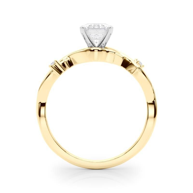 GIA 0,83 Carati Emerald Vine Band Anello con diamanti in oro giallo 18K ispirato alla Nature In condizioni Nuovo in vendita a New York, NY