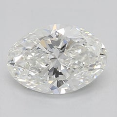 GIA 0,8ct Oval Vintage 3-Stein Herz & Vine 18K Weißgold Diamantring