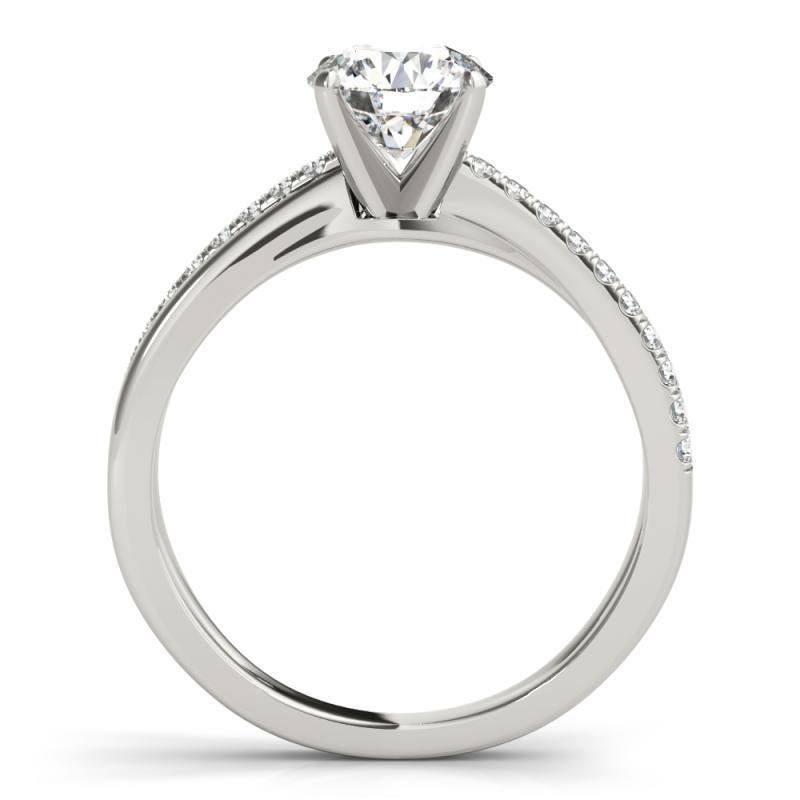 GIA 0.8ct Round Crossover Double Band Solitaire Diamond Ring In condizioni Nuovo in vendita a New York, NY