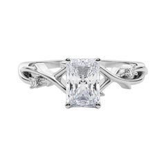 GIA 0,9 Carati Radiant Vine Band Anello con diamanti in oro bianco 18K ispirato alla Nature