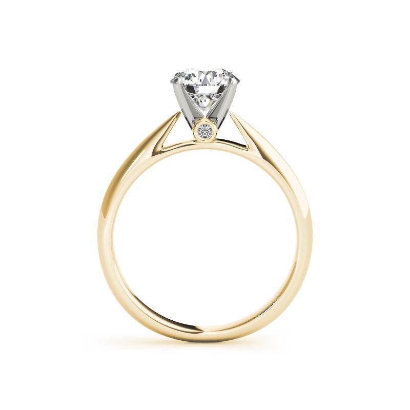Bague en or jaune 18 carats GIA 0,9 carat solitaire rond et diamant secret Neuf - En vente à New York, NY