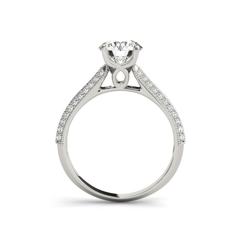Taille ronde GIA 0.9 Carat Round Tulip Infinity Cathedral  Bague en diamant en vente