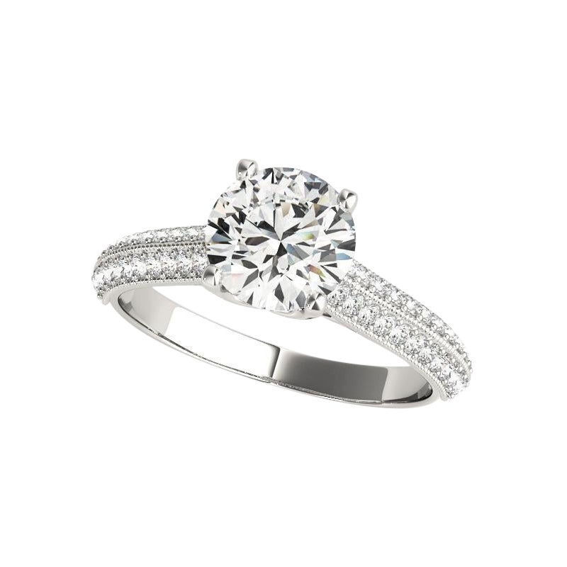 GIA 0.9 Carat Round Tulip Infinity Cathedral  Bague en diamant