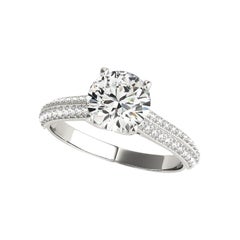 GIA 0.9 Carat Round Tulip Infinity Cathedral  Diamond Ring