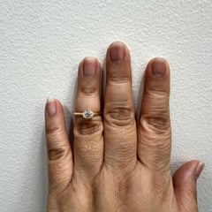 GIA 0.90 Carat Oval Step Cut White Diamond East West Solitaire Ring in 18K