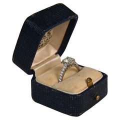 Anillo de diamantes talla europea antigua (GIA aprox. 0,9 quilates), oro blanco de 18k