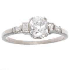 GIA 0.91 Carat Diamond Platinum Engagement Ring