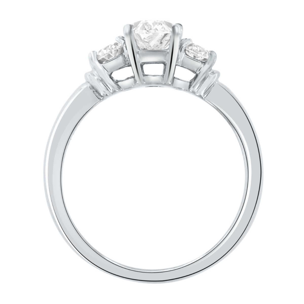 Bague en diamant GIA de 0,91 carat avec trilogie de diamants ovales en 18K Neuf - En vente à San Francisco, CA