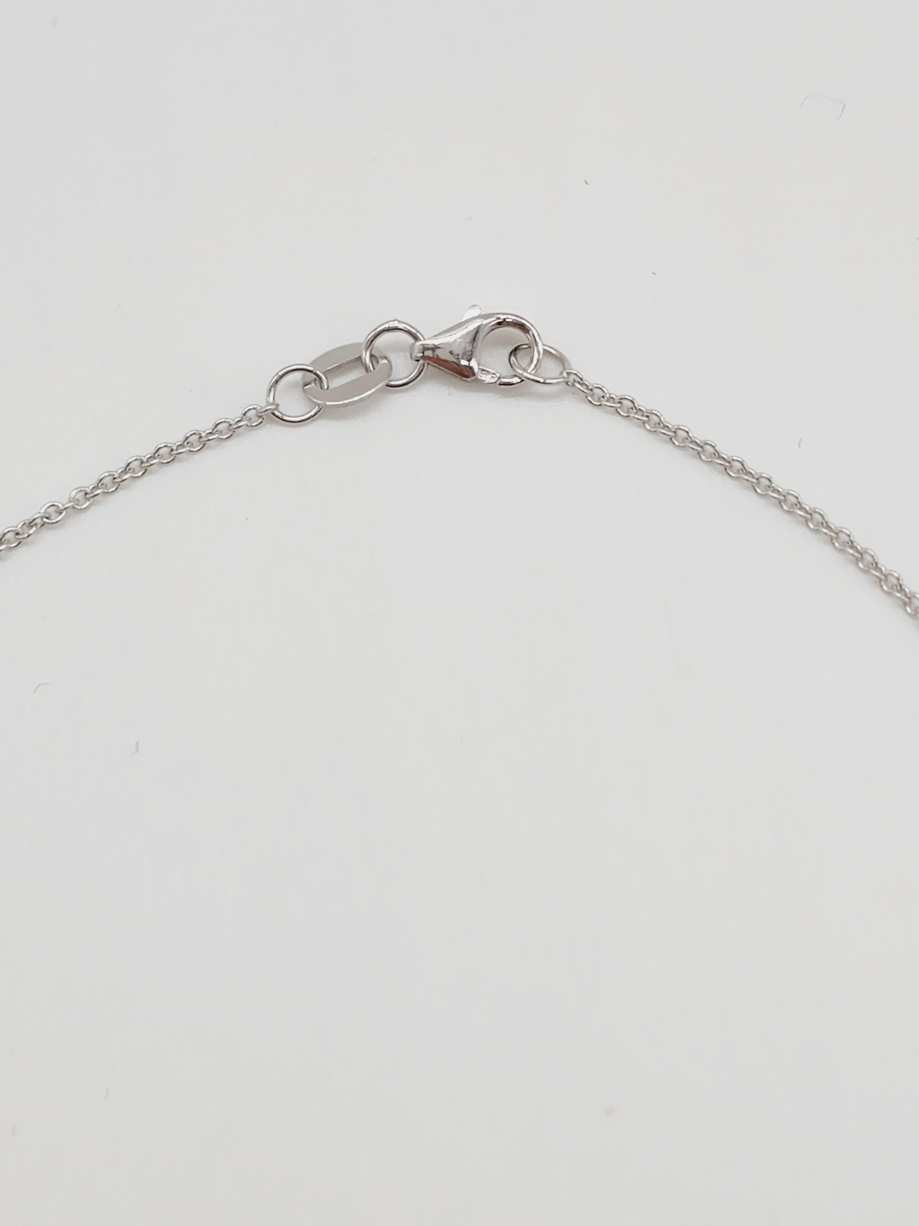OFERTA GIA Colgante de diamante redondo gris muy claro de 0,91 quilates y 14 quilates de oro blanco en venta 1