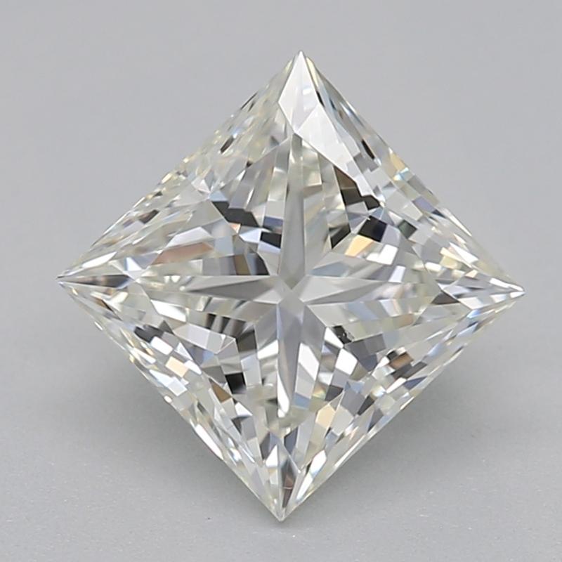 Elevate your collection with This exquisite diamond ring featuring a captivating princess J VS2 0.91 center stone, securely embraced in a sophisticated four-prong setting. The elegantly designed band, crafted from luxurious yellow gold , is