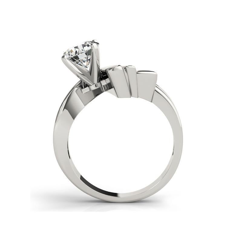 GIA 0.91ct Round Solitaire Futuristic Chevron  Bague en diamant Neuf - En vente à New York, NY