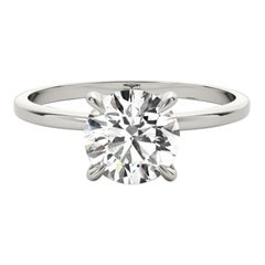 GIA 0.93ct Round Halo Cluster Wreath Solitaire  Diamond Ring