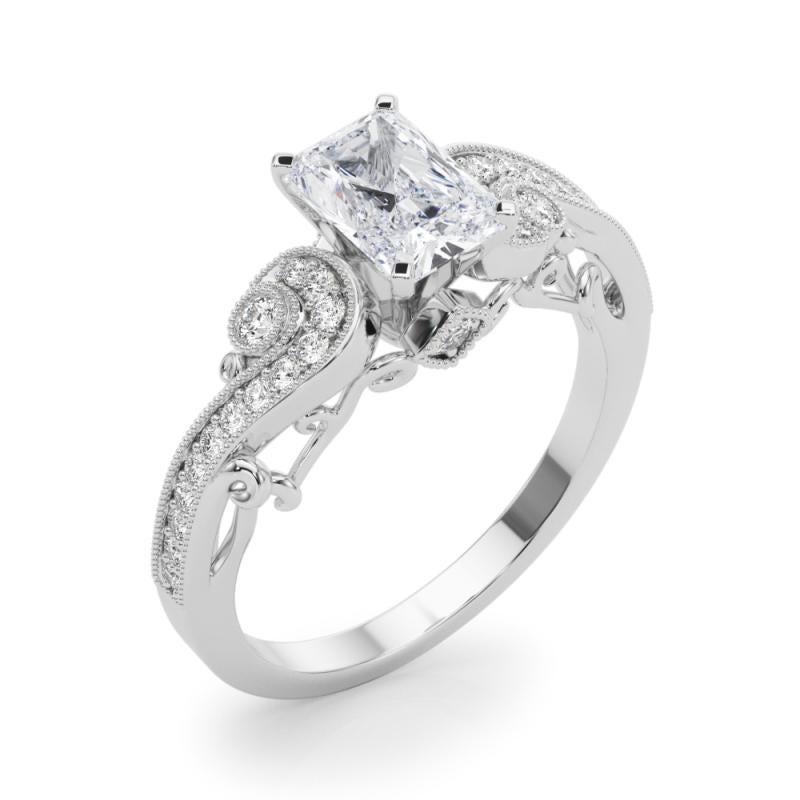 GIA 0.96 Karat Strahlender Drei-Stein-Bypass in geschwungener Form  Diamantring Damen im Angebot