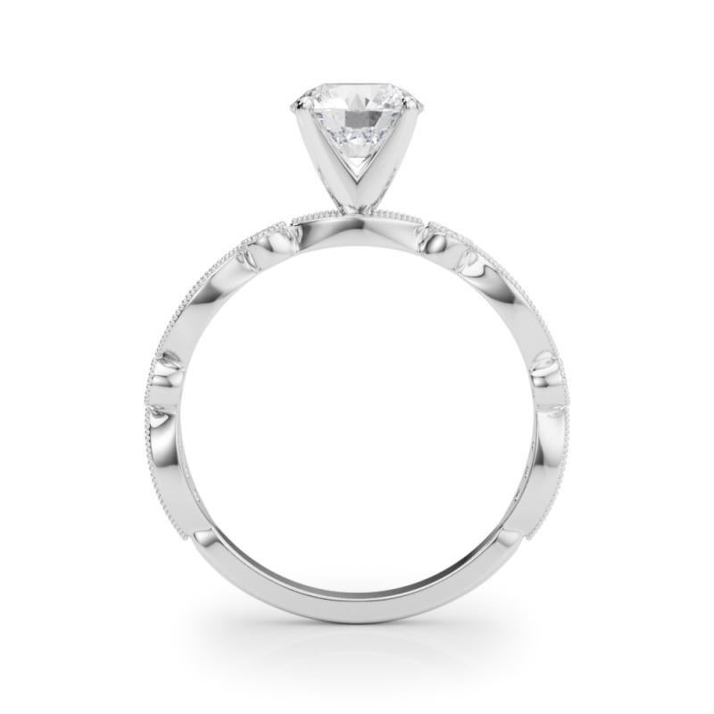 GIA 0,97 Carati Anello con Diamante Rotondo Brillante e Marquise Vintage in Oro Bianco 18K In condizioni Nuovo in vendita a New York, NY