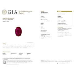Rubis « Pigeon Blood » de Birmanie non chauffé, certifié GIA, 0,97 ct (7,23 x 4,86 x 2,62 mm)
