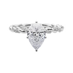 GIA 0.9ct Pave Micro Pave Pera Trenzado Anillo  Anillo de diamantes