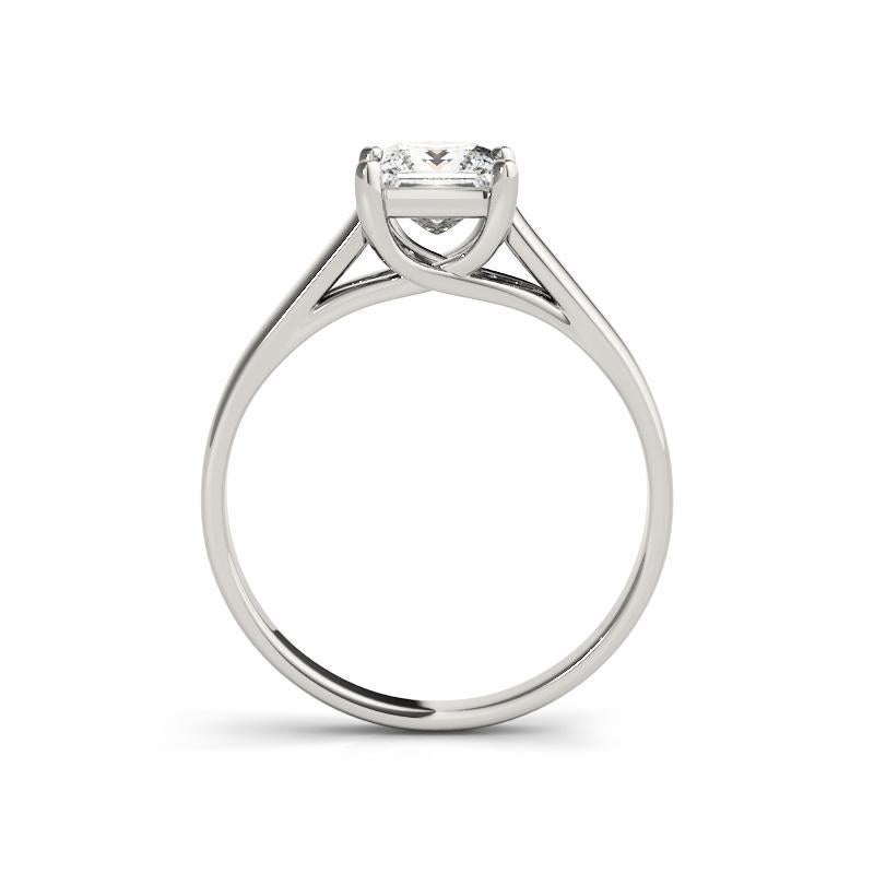 GIA 0.9ct Princess Solitaire Entwined Prong Cathedral Diamond Ring Neuf - En vente à New York, NY
