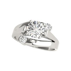 GIA 0.9ct Round Solitaire Three-Stone Bypass  Bague en diamant
