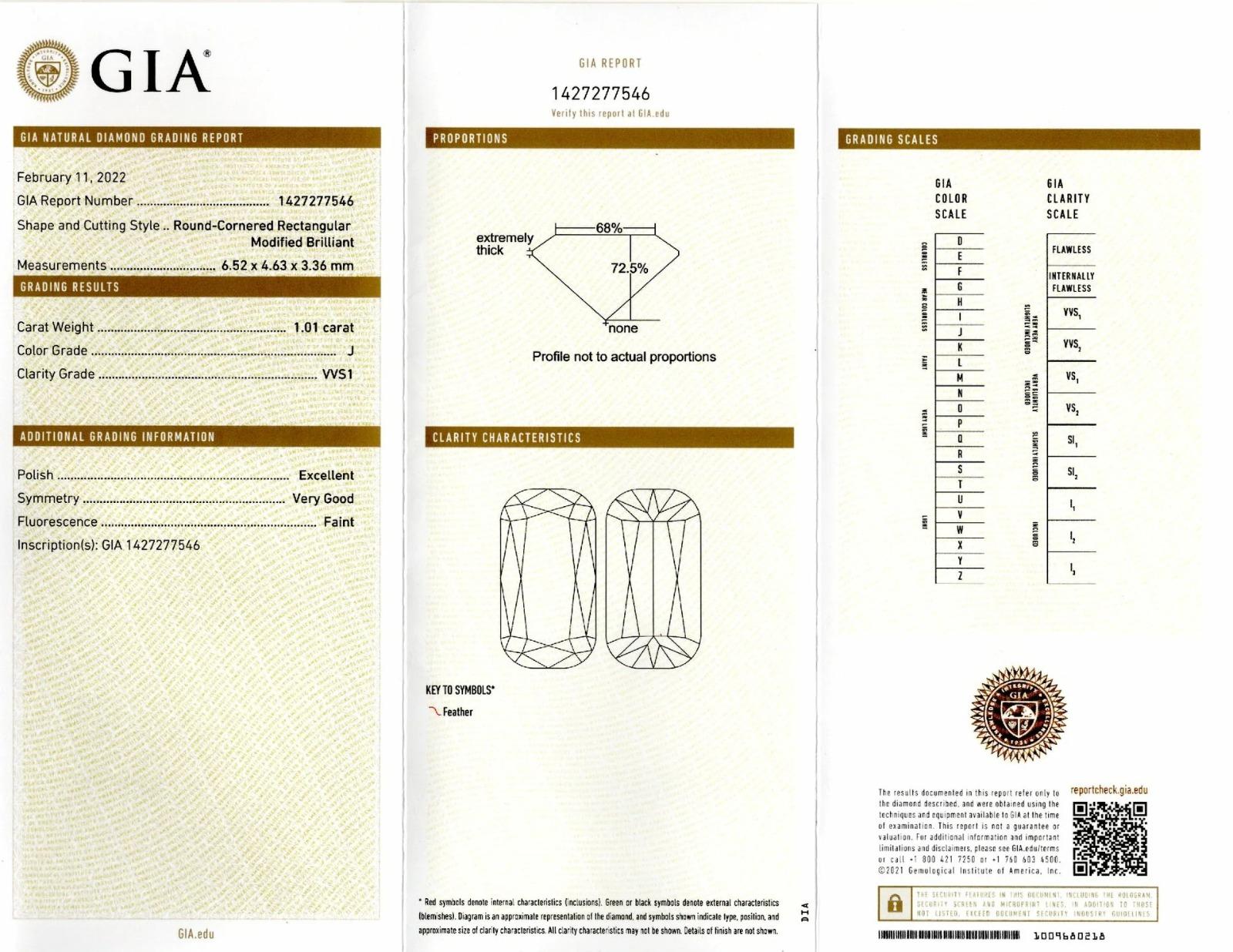Moderne Bague en diamant brillant certifié GIA de 1 carat en vente