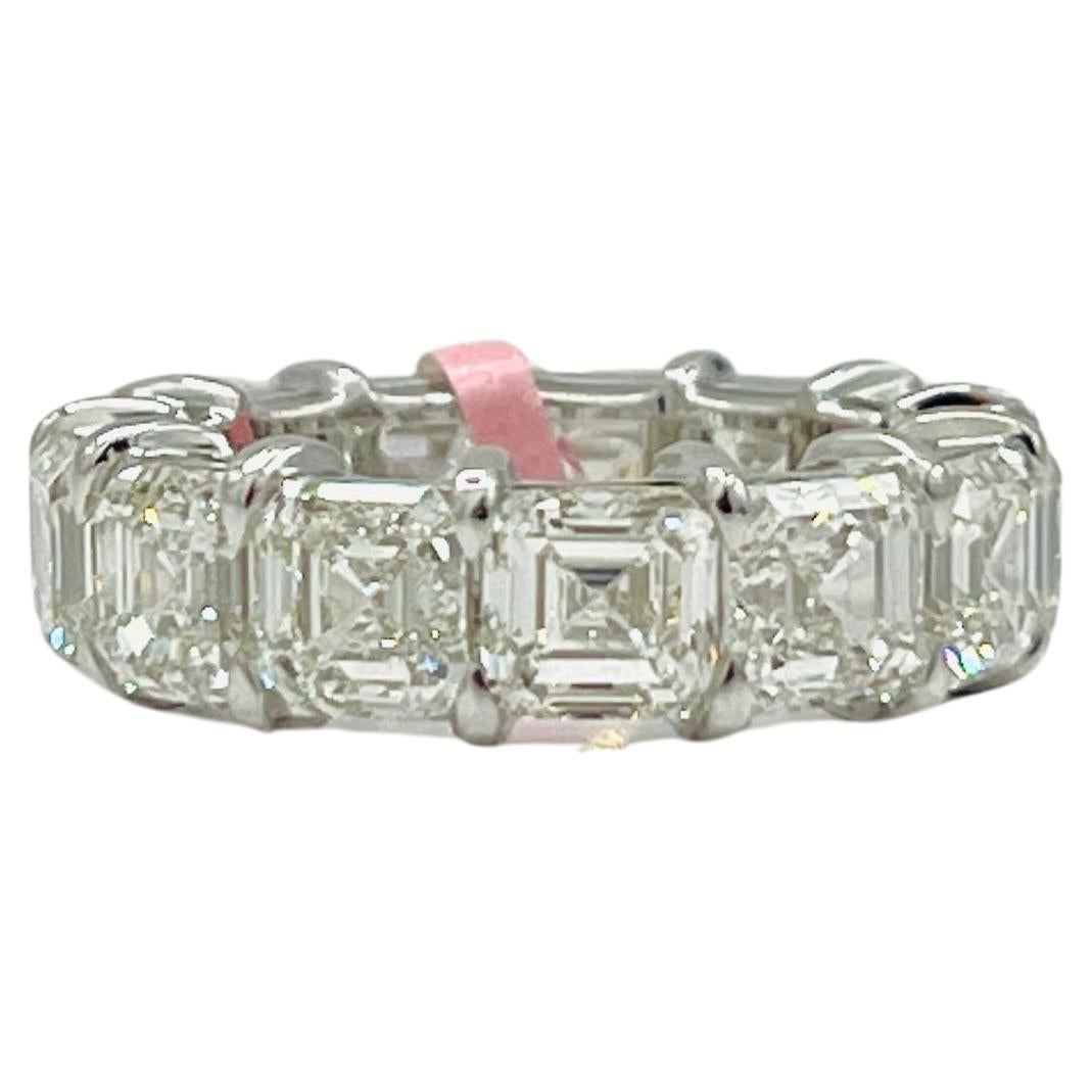 GIA 1 Carat Each Asscher Cut Diamond Eternity Band in 18K White Gold