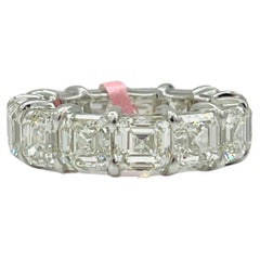 GIA 1 Karat jeder Asscher Cut Diamant Eternity Band in 18K Weißgold